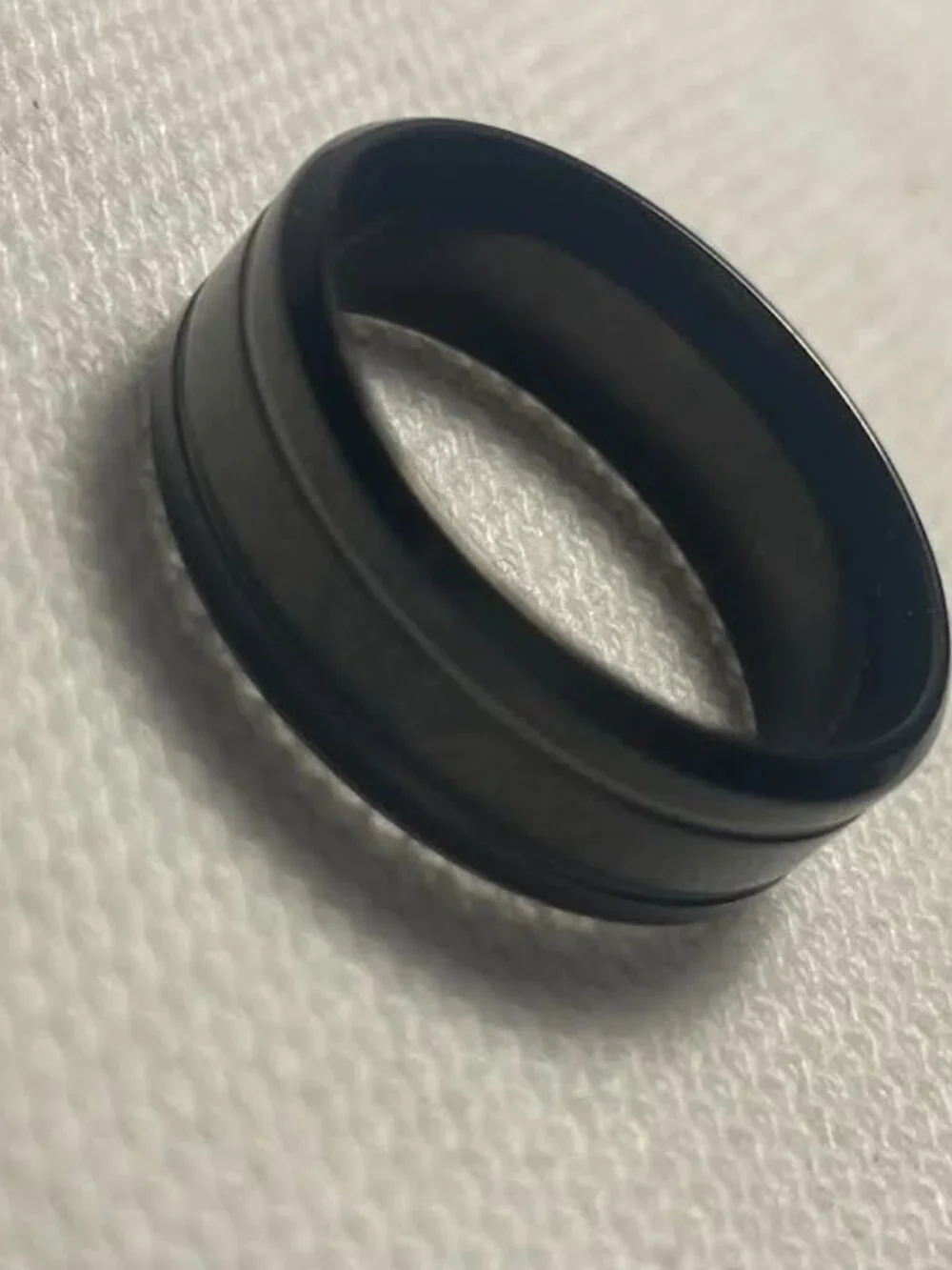 MR068 – Men’s Black Double Groove Band Ring | Size 10 | Modern Classic Ring